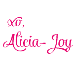 image of text: xo Alicia-Joy